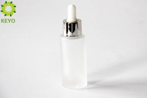 Quality Cylindrical Frosted Glass Foundation Bottle , 30ml Glass Dropper Bottles wholesale