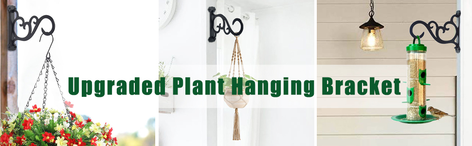 Outdoor and Indoor Metal Wall Mount Hanging Plant Bracket for Decorative Arrangements