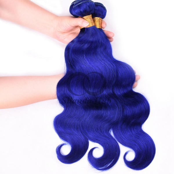 Blue Body Wave Remy Human Hair Bundles Sew In Weave Bundles Brazilian Bundle Deals