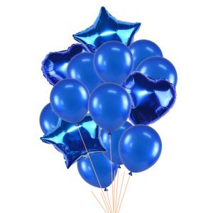 Quality 14pcs/set 18inch Heart Star Foil Balloons 12inch Latex Confetti Helium Air Ball Globo Multicolor Wedding Birthday Party wholesale