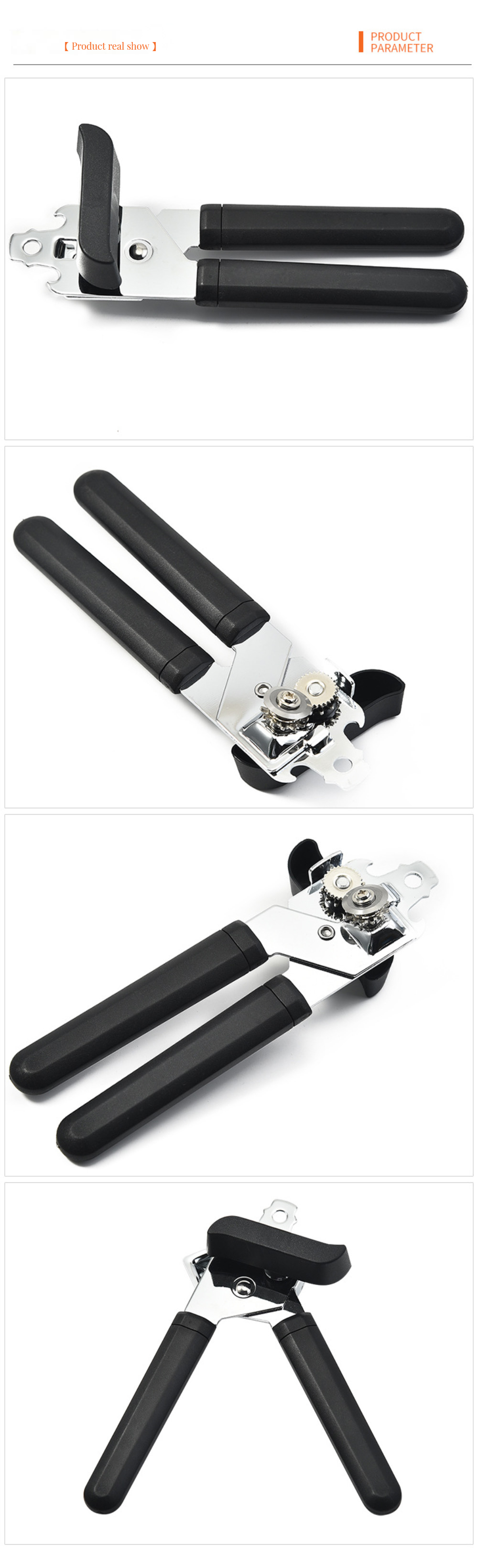 Convenient Household Kitchen Accessory Heavy Duty Manual Can Opener with Plastic Handle