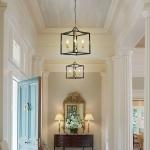 Industrial Metal Lantern Chandeliers 4-Light Adjustable Height Farmhouse