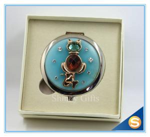 Quality Shinny Gifts Novel Design Convenient Carrying Metal pocket Round Mirror wholesale