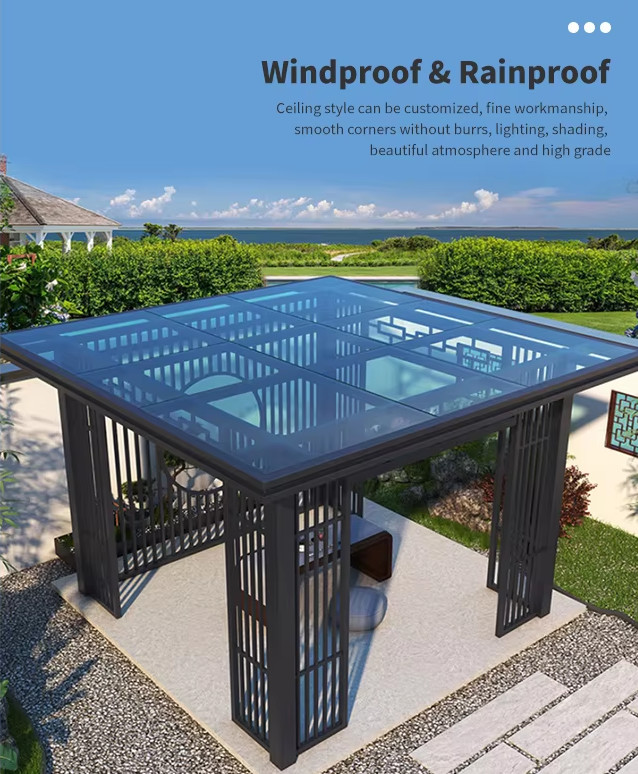 10' x 13' Gazebo Louvered Movable Aluminum Pergola for Outdoor Garden