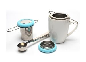 Quality 304 Dome Stainless Steel Tea Infuser Basket Double Folding Handles teapot filter basket wholesale