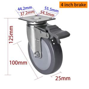 Quality Commercial / Industrial Light Duty Casters 4 Inch Swivel Wheels wholesale