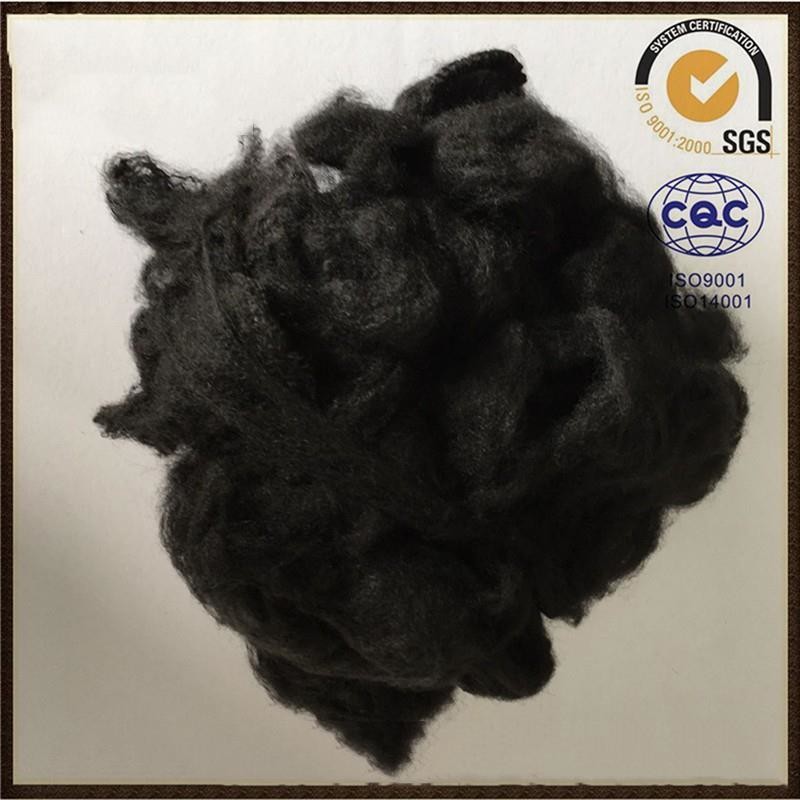 6d*64mm Black PSF Recycled Polyester Fiber For Geotextile High Performance