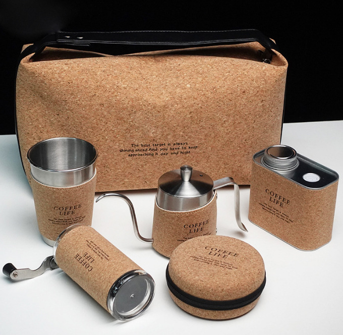 Stainless Steel Manual Coffee Grinder Set for Home Camping Morden Luxury Design Style