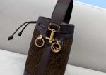 Drawstring Coffee Small Leather Crossbody Bag Old Flower Pattern