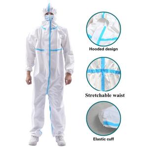 Quality Fully Covered Disposable Protective Suit Hooded Disposable Coveralls Waterproof wholesale