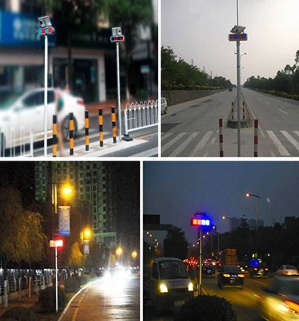 7W Road Construction Warning Traffic Light Solar Powered CE ROHS Approval