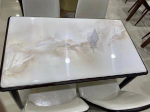 Quality Six Pieces Faux Marble Dinette With Oak Frame Modern Living Room Furniture wholesale