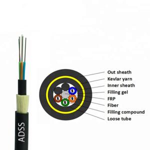 Quality Optical Fiber Long Span Aerial Fiber Cable All Dielectric Fiber Optic Cable Up To 1500m Span wholesale
