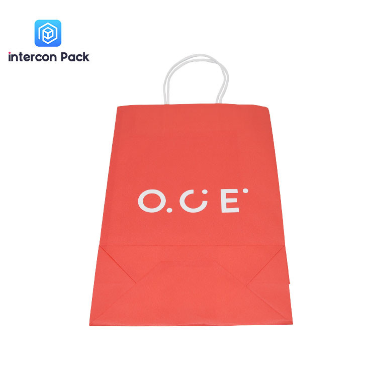Offset Printing 16x6x12 Shopping Bags Twisted Handles Kraft Paper Bags With Logo