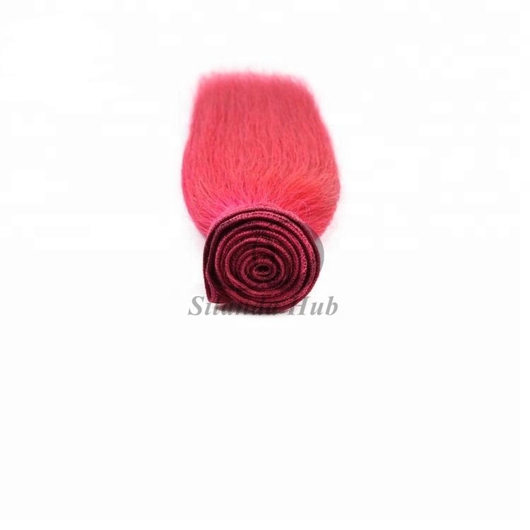 Pink Straight Remy Human Hair Bundles Sew In Weave Bundles Brazilian Bundle Deals