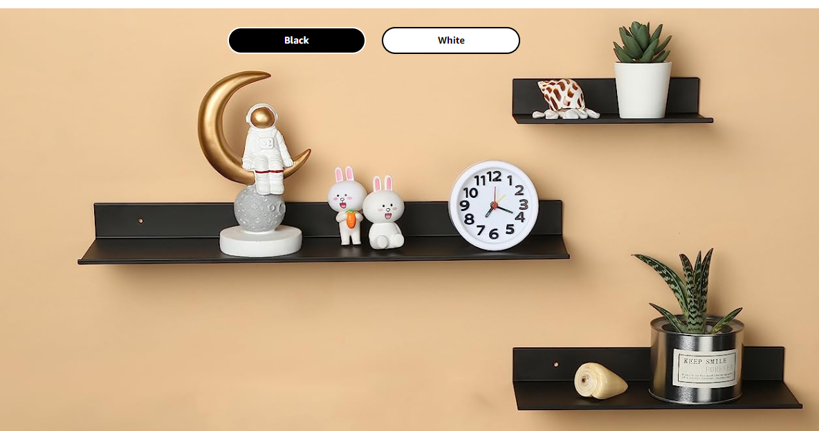 2mm Thickness Matte Black Floating Shelves for Storage and Decoration Sample Offered