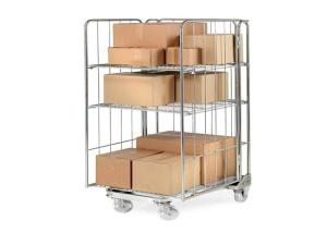 Quality Nestable Folded Metal Cage Trolley Welded Wire Mesh Logistics Trolley wholesale