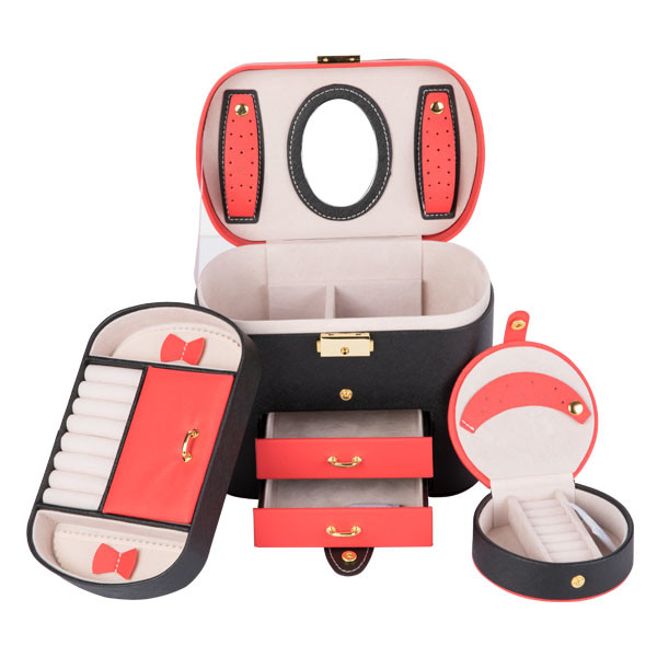 free logo jewelry box cabinet factory price jewelry box leather