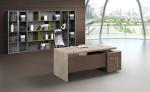 Melamine Panel Wooden Style Executive Desk With Side Cabinet 5 Years Warranty