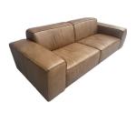 1-2-3 Seat Vintage Brown Leather Flange Welt Sofa Living Room Couch