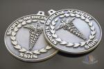 Zinc Alloy Type Silver Music Metal Award Medals With Ribbons Customized Shape