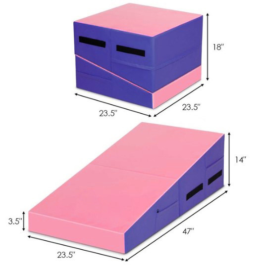 Pvc Cover Preschoolers 23.5"X23.5"X18" Folding Gymnastics Exercise Wedge Mats