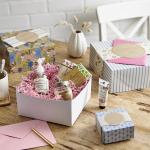 4" 8" 10" Floral 3 Pack Gift Boxes Rigid Packaging Box With Bands
