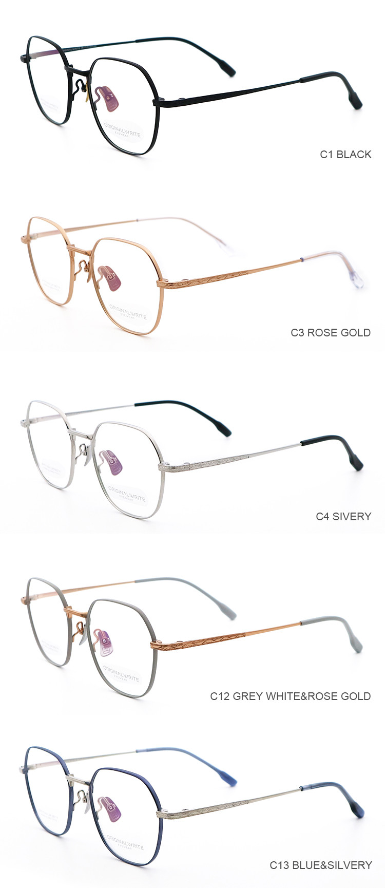 Spectacle Titanium Frames Pure Titanium Glasses Frame Comfortable