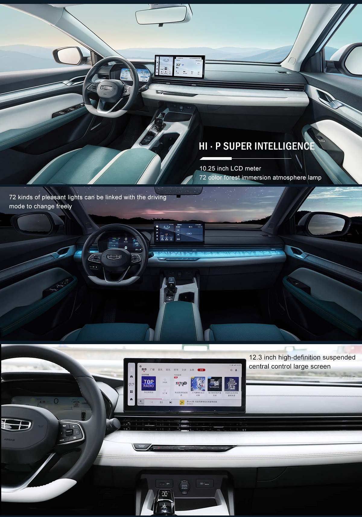 4 Door 5 Seat Body Type and 181PS Maximum Horsepower Emgrand L Raytheon HIP 2022 1.5TD-DHT Pro 100KM Super Net Hybrid Sedan
