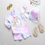 Summer Girls Swimming Suits Long Sleeve Children Swimming Suits For Kids Bikini