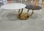 80cm 55cm Rotating Stainless Steel Marble Coffee Table
