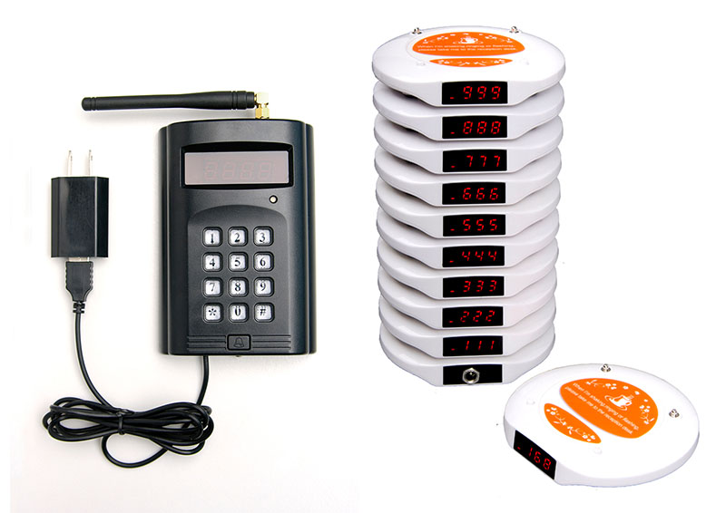 New arrival high quality battery protect tech wireless coaster pager system 1 keypad with 25 pagers