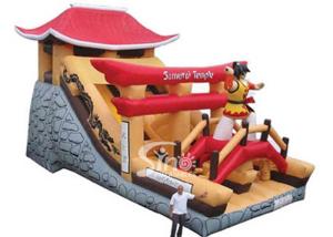 China Giant Samurai Temple Inflatable Castles With Slide Commercial Grade for outdoor parties on sale