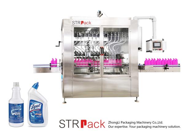 Cheap Angled-neck Bottle Liquid Filling Machine Toilet Cleaner Liquid Filler for sale