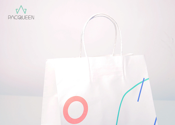 Custom Branding Paper Carry Bag , Paper Takeaway Bags Eco Friendly