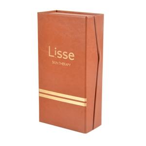 Quality Custom Pu Leather Magnetic Flip Top Lid Cosmetic Perfume Paper Package Packaging Gift Boxes wholesale