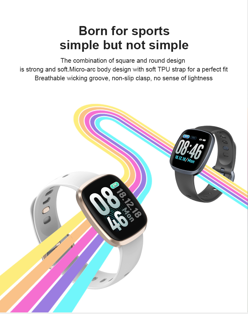 1.3 Inch 36.5g Health Monitoring Smartwatch Heart Rate Blood Pressure GT105 Smart Watch