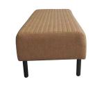 Genuine Leather Ottoman Footstool Vintage Checked Leather Bench