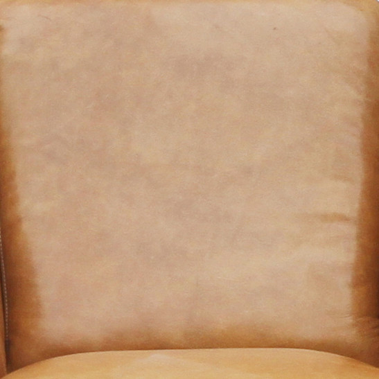 H84Cm Antique Leather Armchairs Metal Frame
