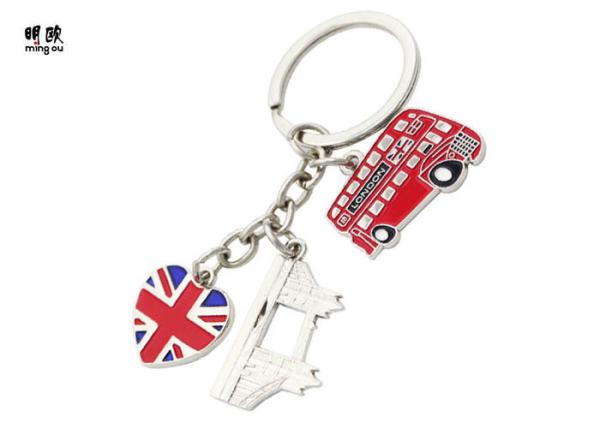 Fashion UK Market Style Stamped Metal Keychain , Custom Promotional Products