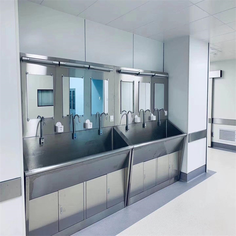 Workshop Operation Medical Stainless Steel Sink Hand Wash Sink SUS201 With Tap Holes
