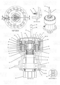 Quality Black 191-2693 E325C Excavator Swing Drives Catalog Bolt-on In Stock Hydraulic Swing Drive wholesale