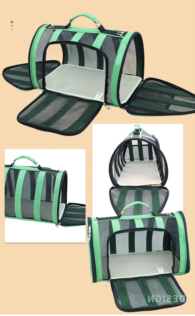 Outdoor Travel Free Folding Soft Sided Breathable Pet Bag For Small Middle Size Dog Friendly