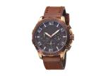 Waterproof Chronograph Wrist Watch Genuine Leather Strap Stainless Steel Screw