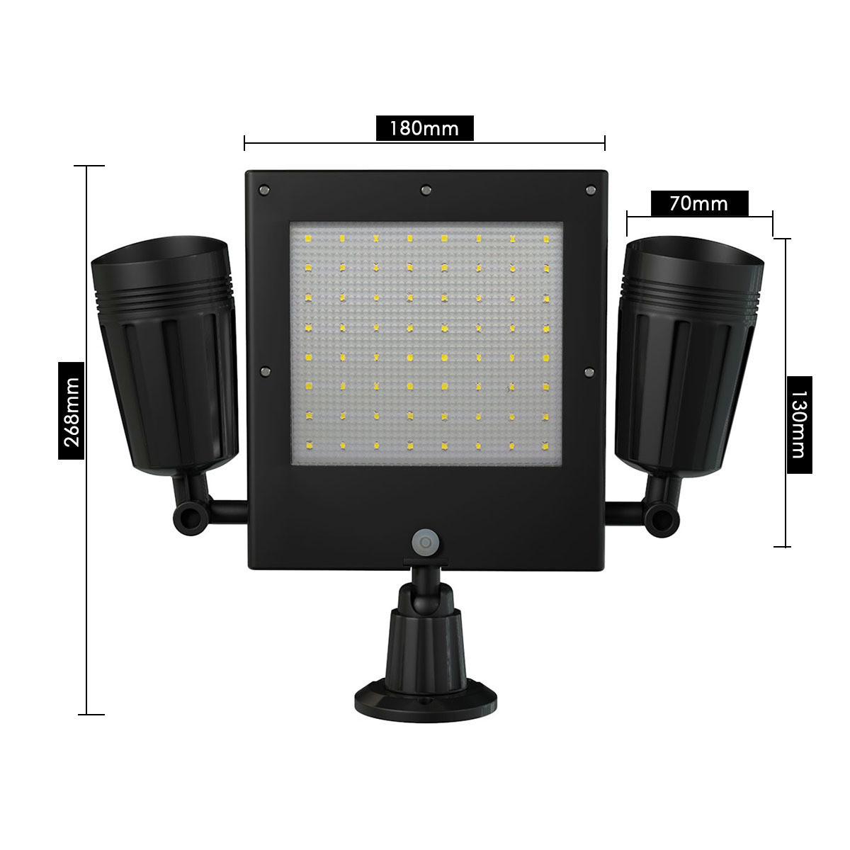 New solar light 360 degrees rotating double head spotlights Garden decoration 64LED wall lights garden lawn wall lights