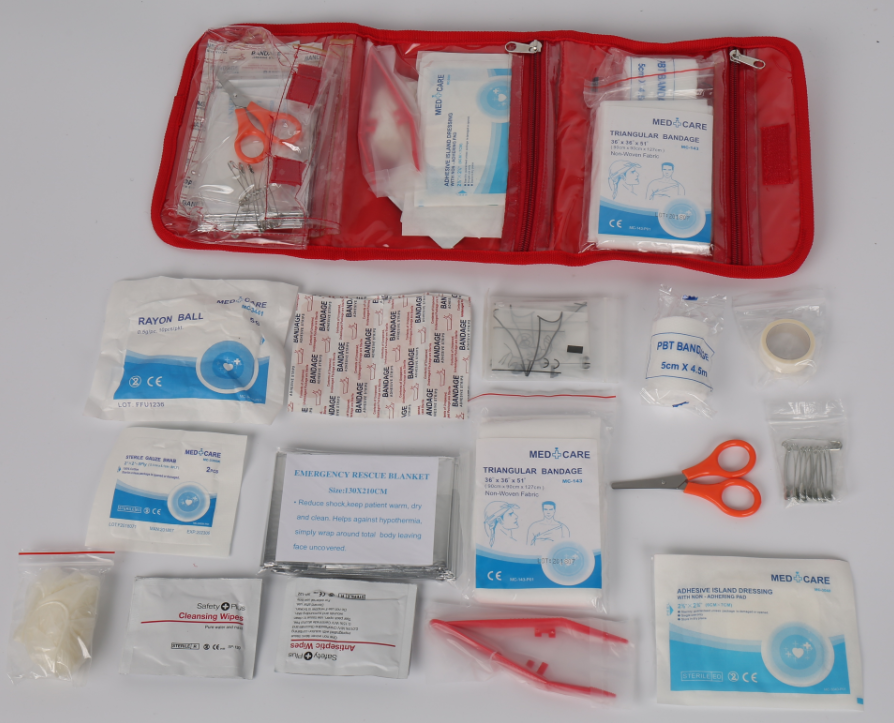 Gauze Medical Tape Bandages Promotional Portable First Aid Bag Kit 2 Inch 1/2 Inch