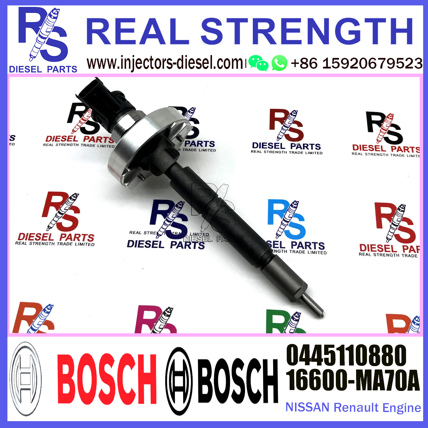 Diesel Fuel Injector assembly 0445110880 16600-DB002 16600-MA70A 7485001660 7701061083 For Nissan Renault