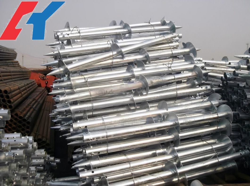 Extruded Steel Shafts Ground Helical Pie Deep Foundation for Transmission Tower Line