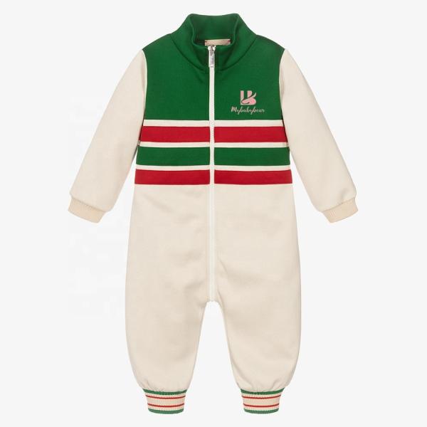 Fashion Organic Cotton Zipper Jumpsuit Toddler Onesie Long Sleeve Baby Clothes