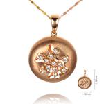 Luxury 18K Rose Gold Diamonds Pendant Charm Ring Jewelry Set (GDSET003)